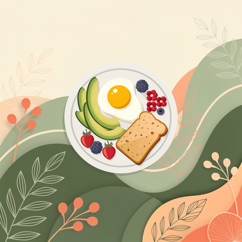 Красивая тарелка с полезным завтраком
